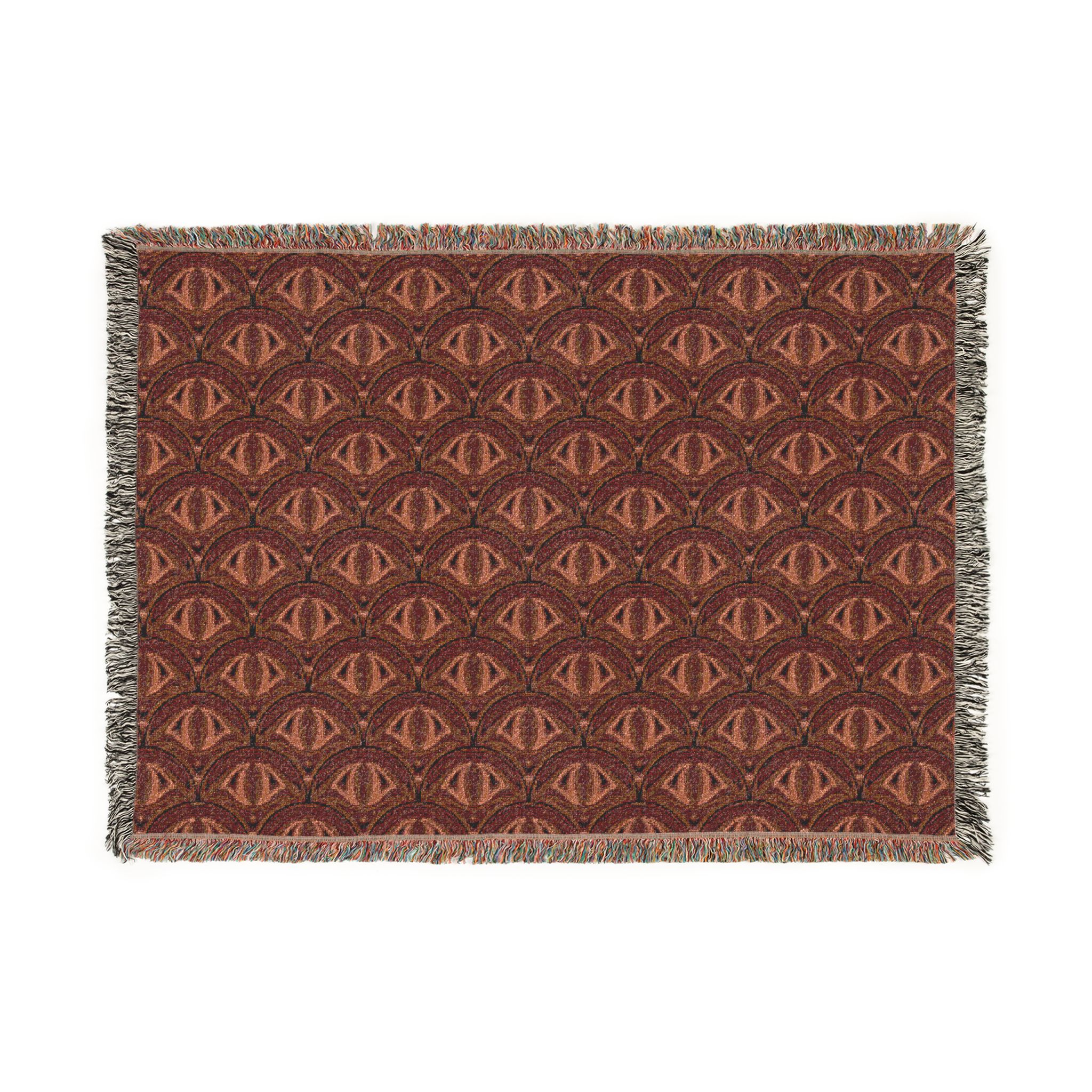 Plaid en coton tissé Rouge Brique