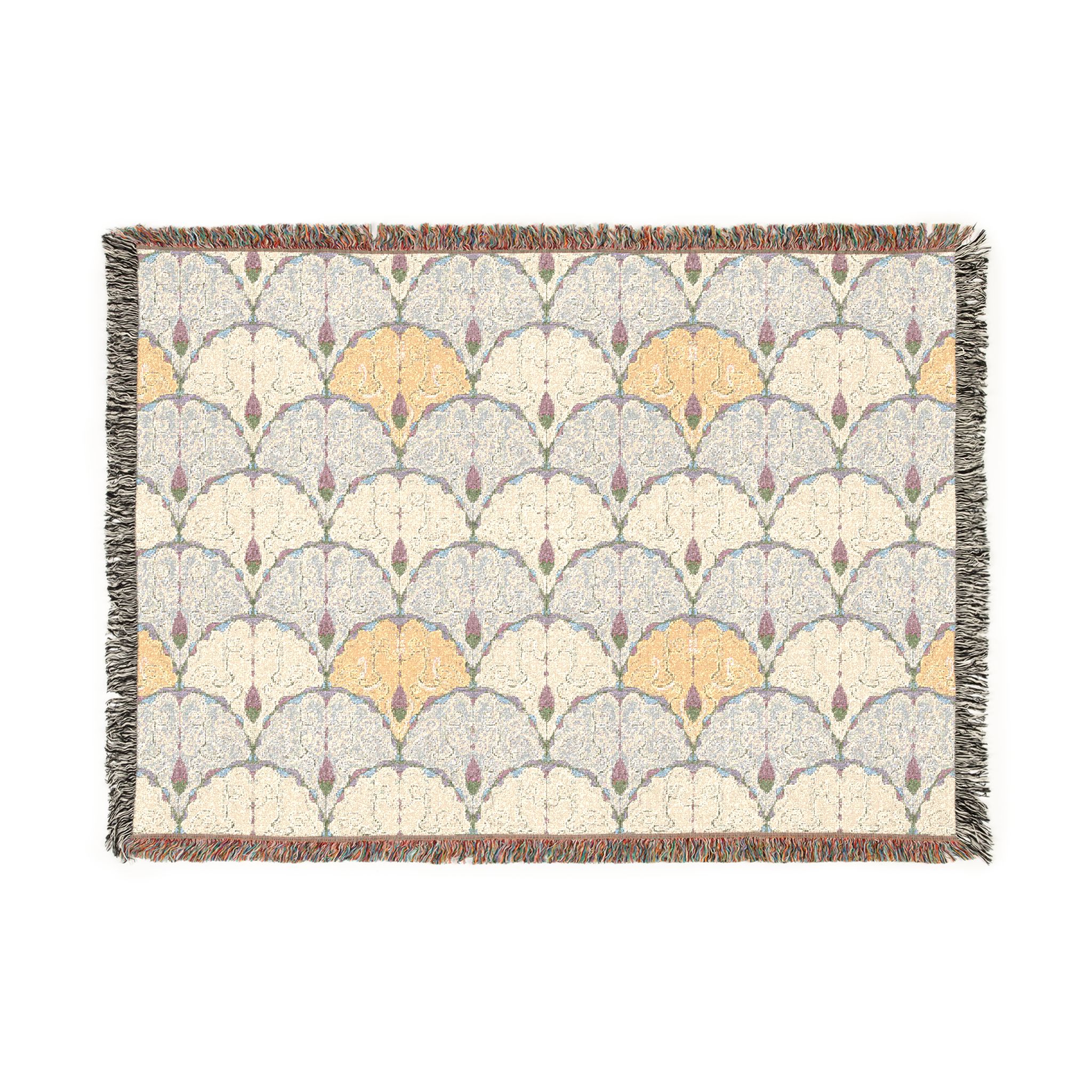 Plaid en coton tissé Crème & Pastel