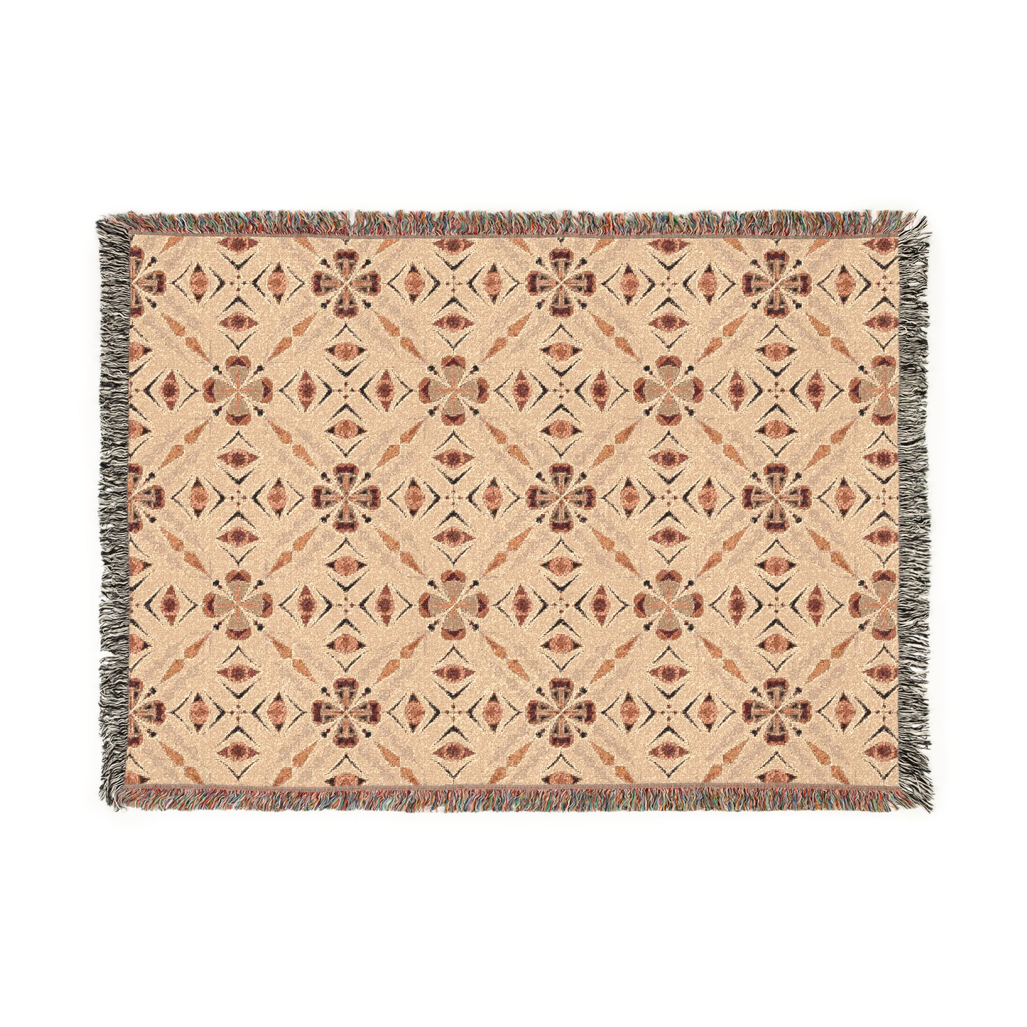 Plaid en coton tissé Beige & Terracotta